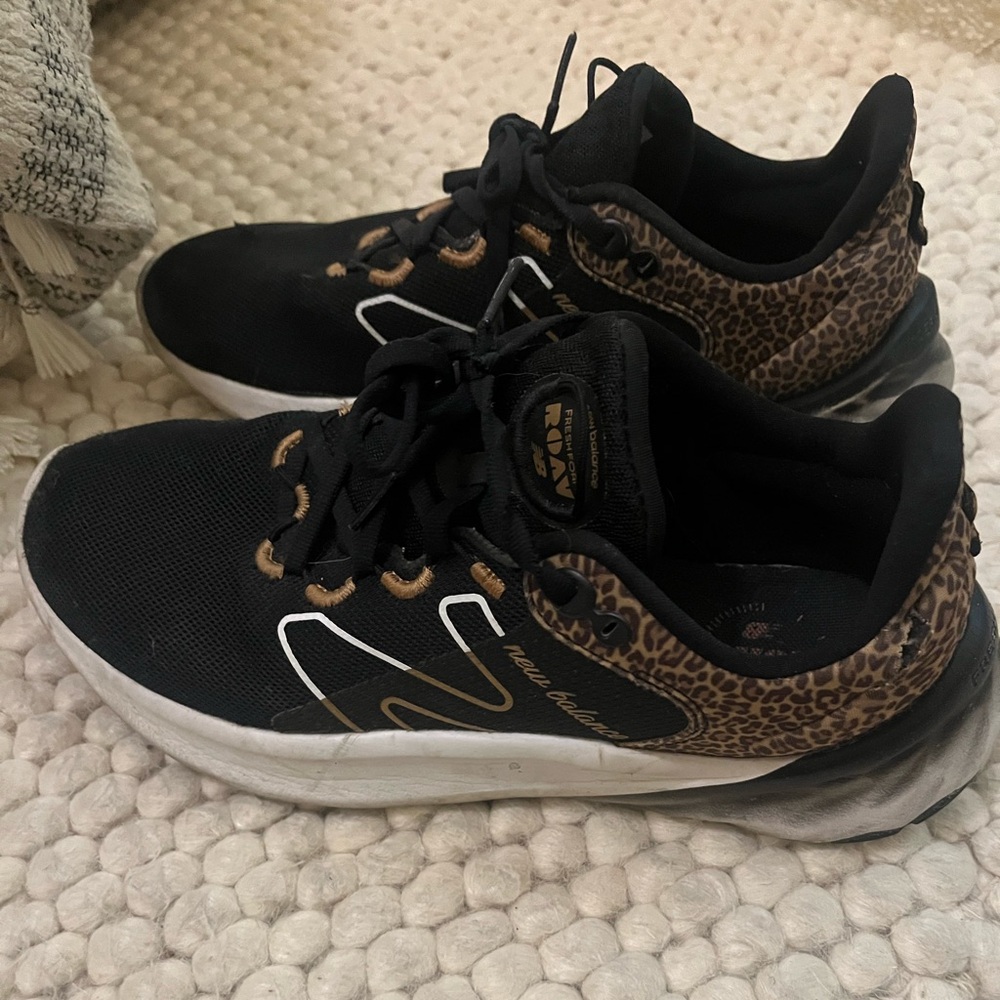 New Balance Women's Black and Leopard Sneakers